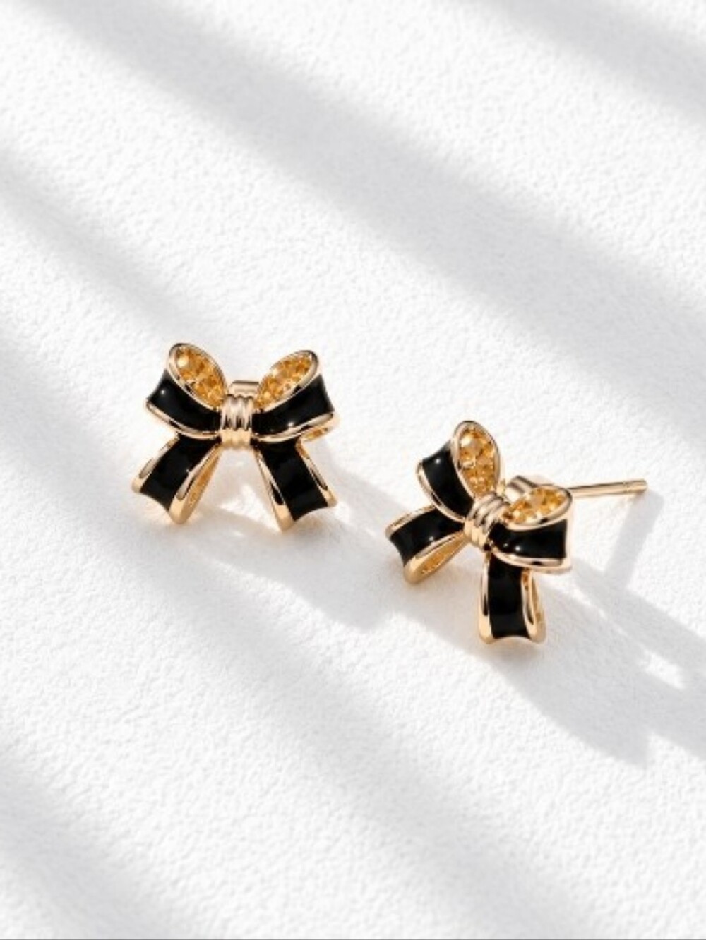 Pick 3 for $30 Gold Black Bow Stud Earrings